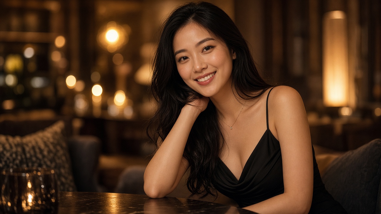 강남언니 모집 – 편안하게 웃는 여성